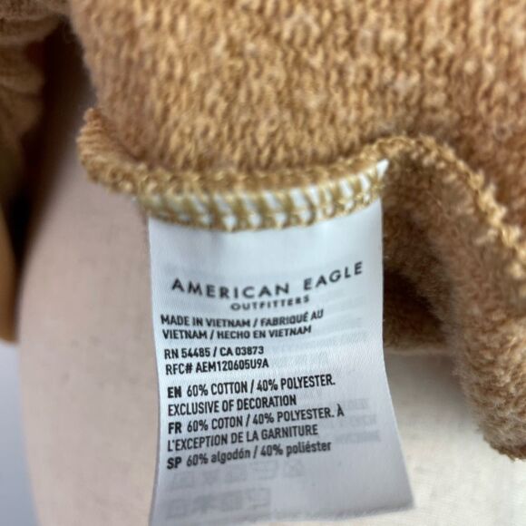 American Eagle Embroidered Tan Sweatshirt Size S EUC - Picture 6 of 6
